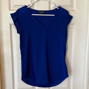 Express Women's Royal Blue V-Neck Blouse